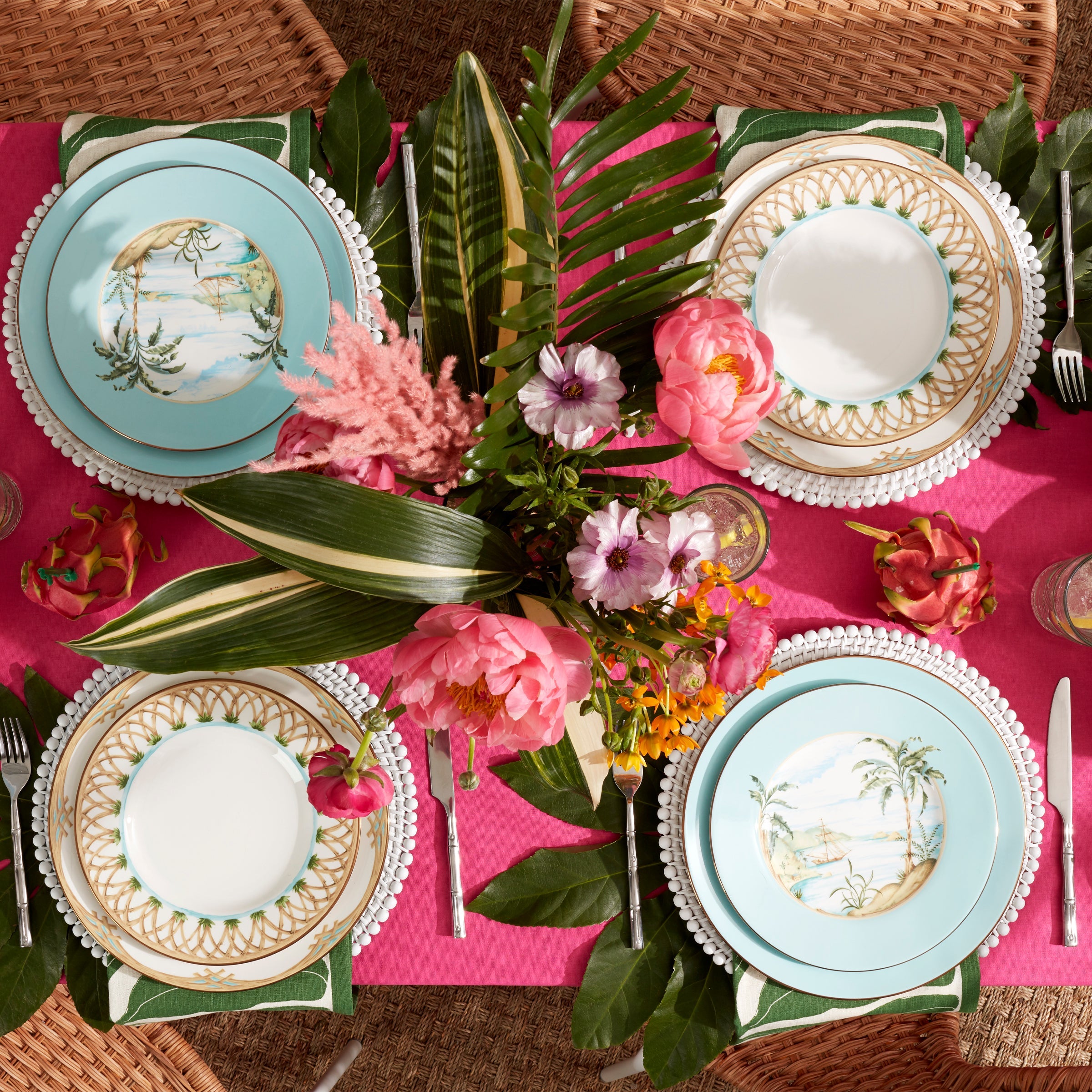 Tropical Palm Border Porcelain Dinner Plate - Image 3